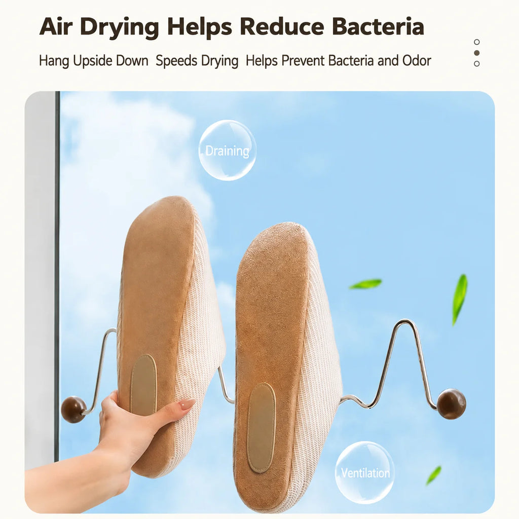 Wall Mounted Slipper Rack – No-Drill Suction Cup Bathroom Storage