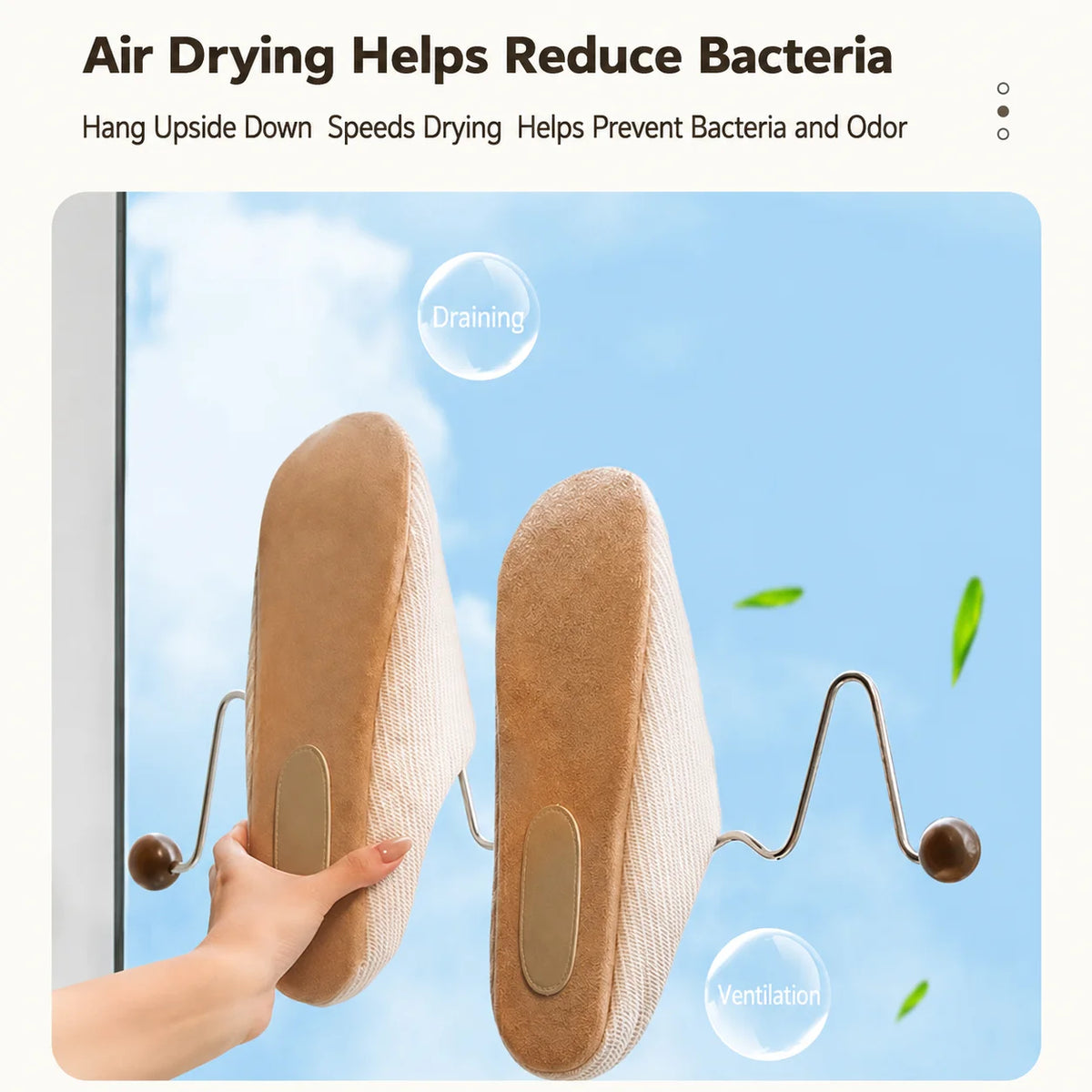 Wall Mounted Slipper Rack – No-Drill Suction Cup Bathroom Storage