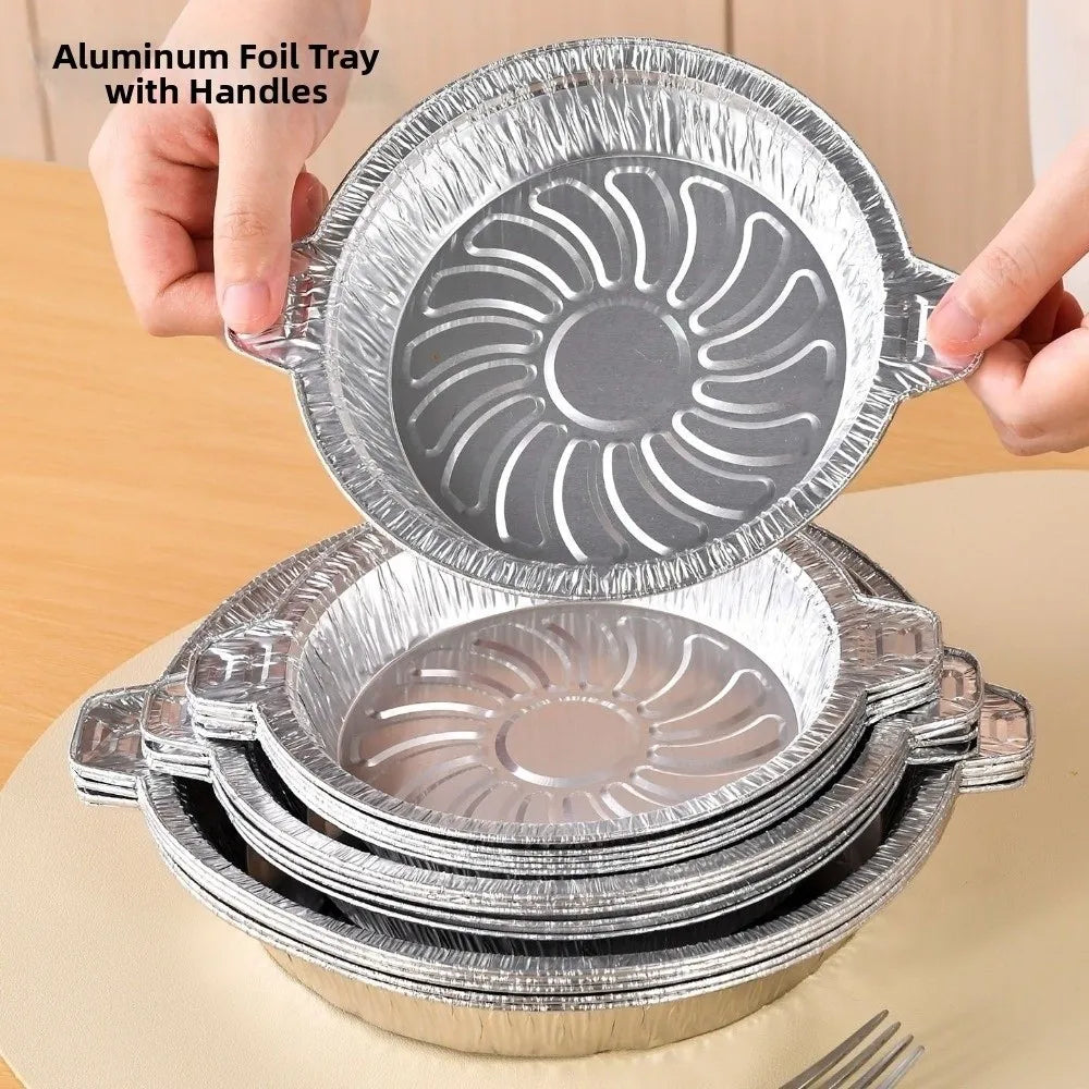30-Pack Round Disposable Aluminum Foil Baking Pans with Handles