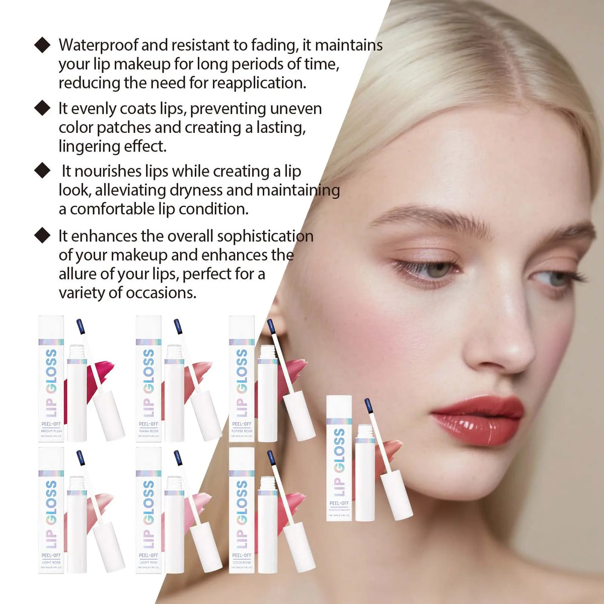 Peel-Off Lip Tint Gloss – Waterproof & Long-Lasting | 4ml