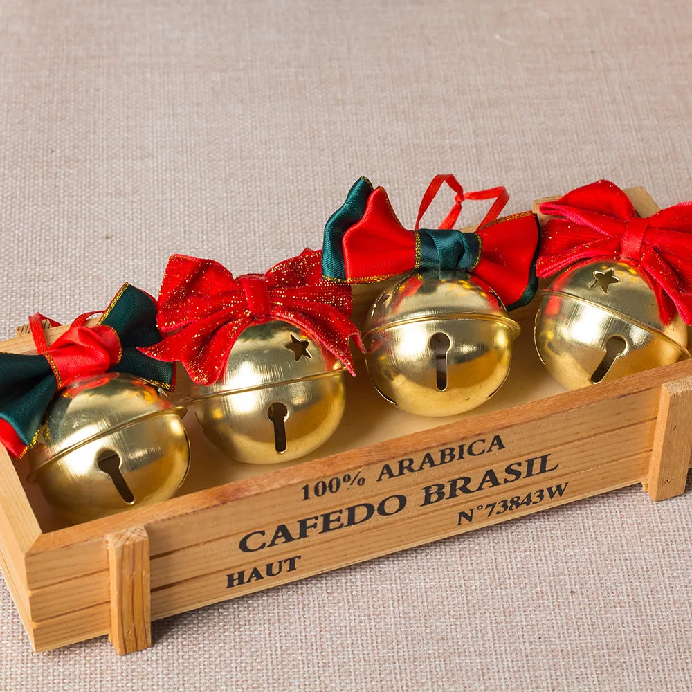 Velvet Bow Bell Christmas Ornament – Tree & Door Decor