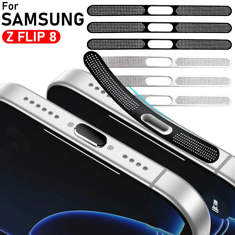 Metal Dust Mesh Stickers for Samsung Galaxy Z Flip 8 – Speaker Guard