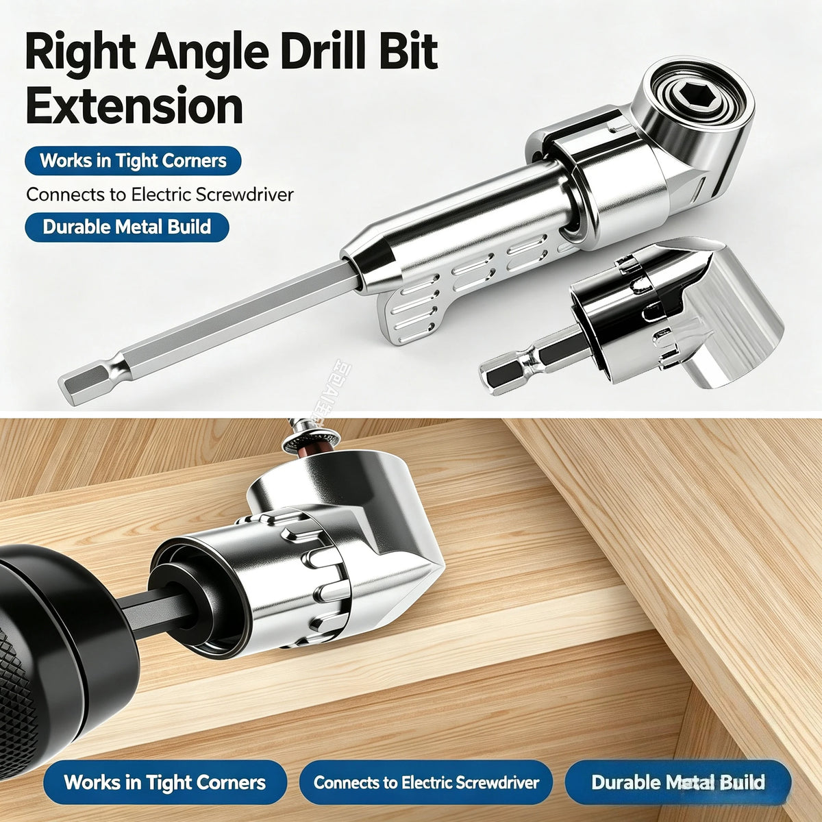105° Right Angle Drill Bit Adapter | 1/4" Hex Shank