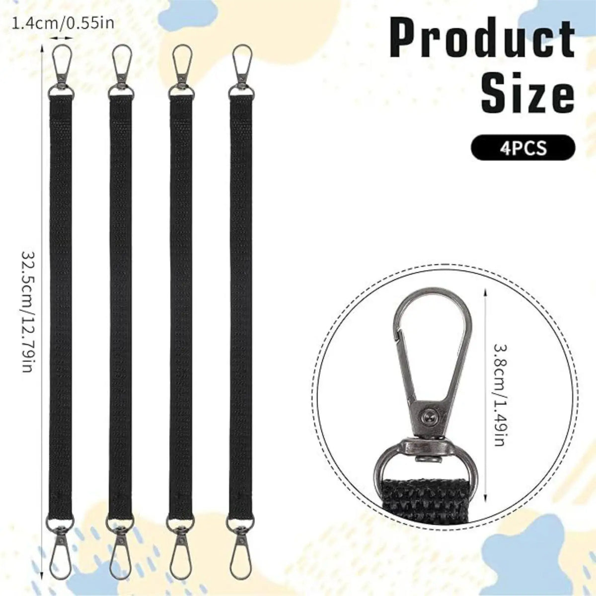 4-Pack Nylon Tape Holder Straps 32.5cm – Heavy Duty Tool Belt