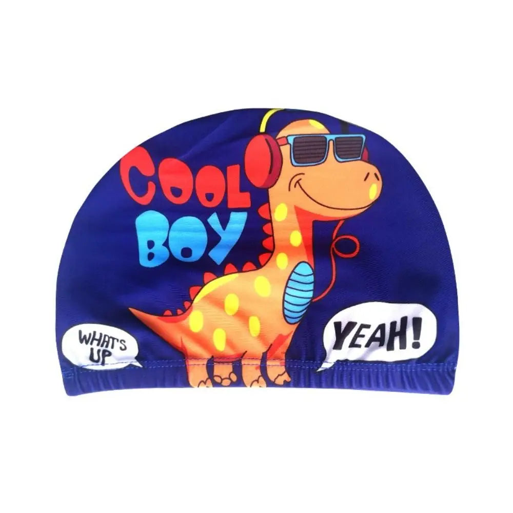 Cartoon Kids Swim Cap – Waterproof Baby & Children Swim Hat