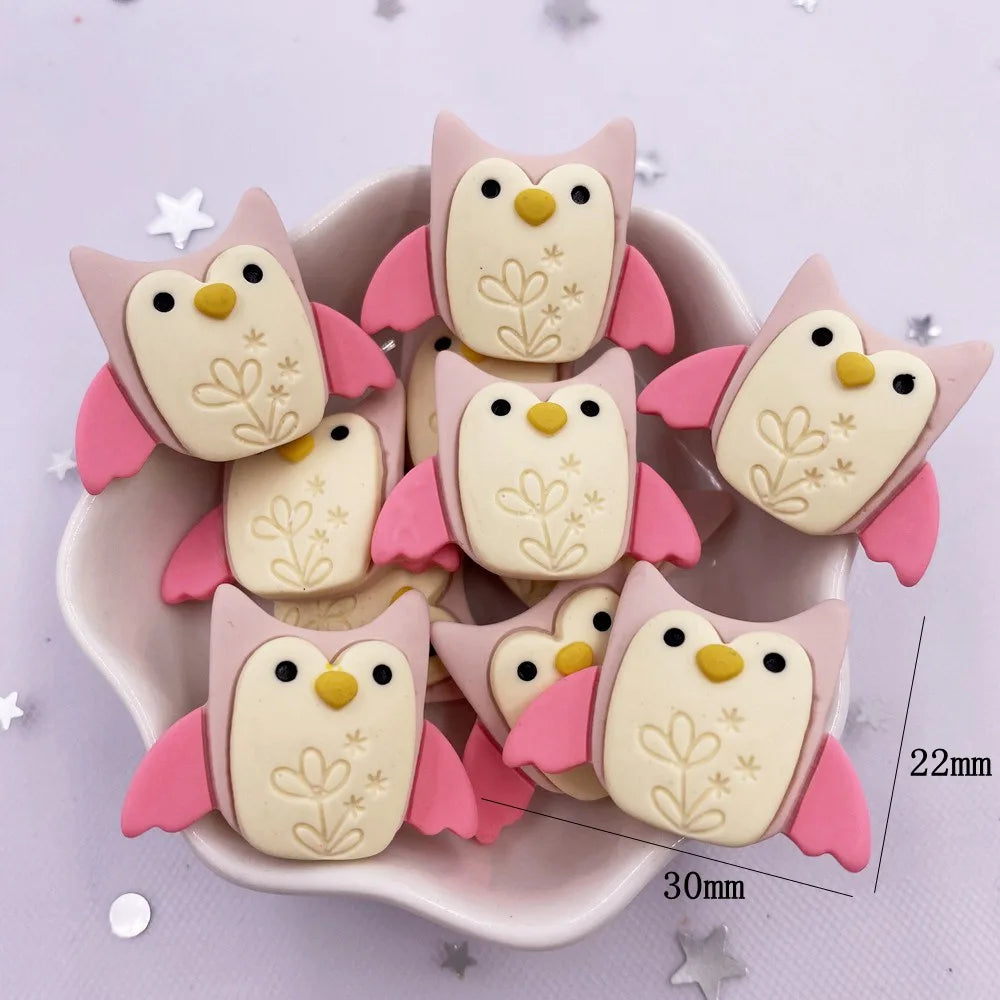 Kawaii Resin Flatback Figurines 10PCS – Rabbit Fox Bear Owl DIY