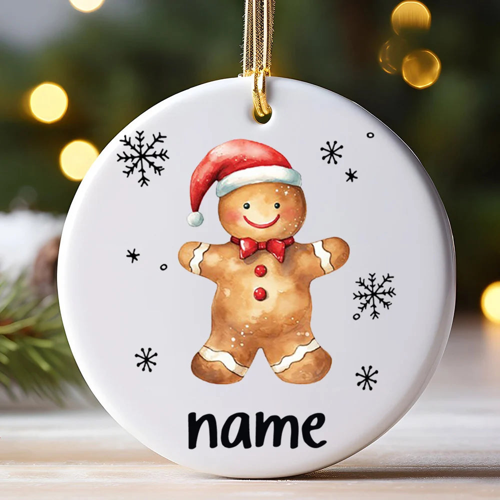 Personalized Ceramic Christmas Ornament – Custom Name Keepsake