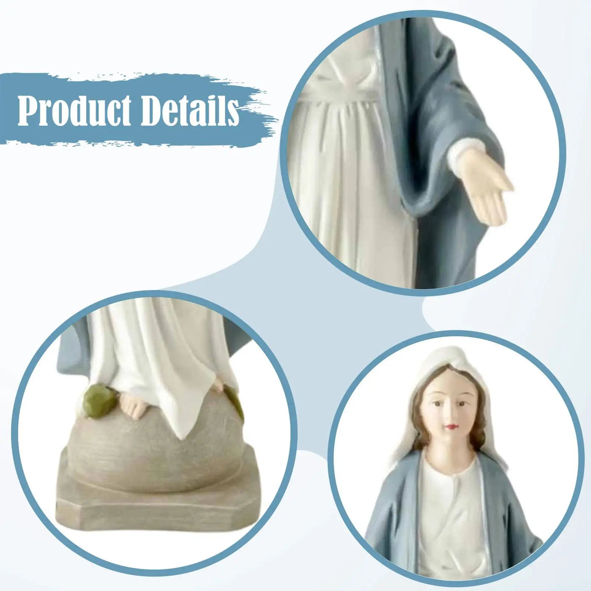 Virgin Mary Resin Statue – Our Lady of Grace Tabletop Figurine