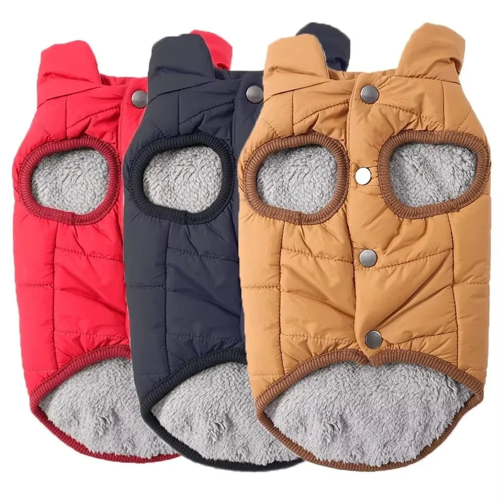 Winter Fleece Dog Vest Coat – Windproof Warm Jacket with D-Ring