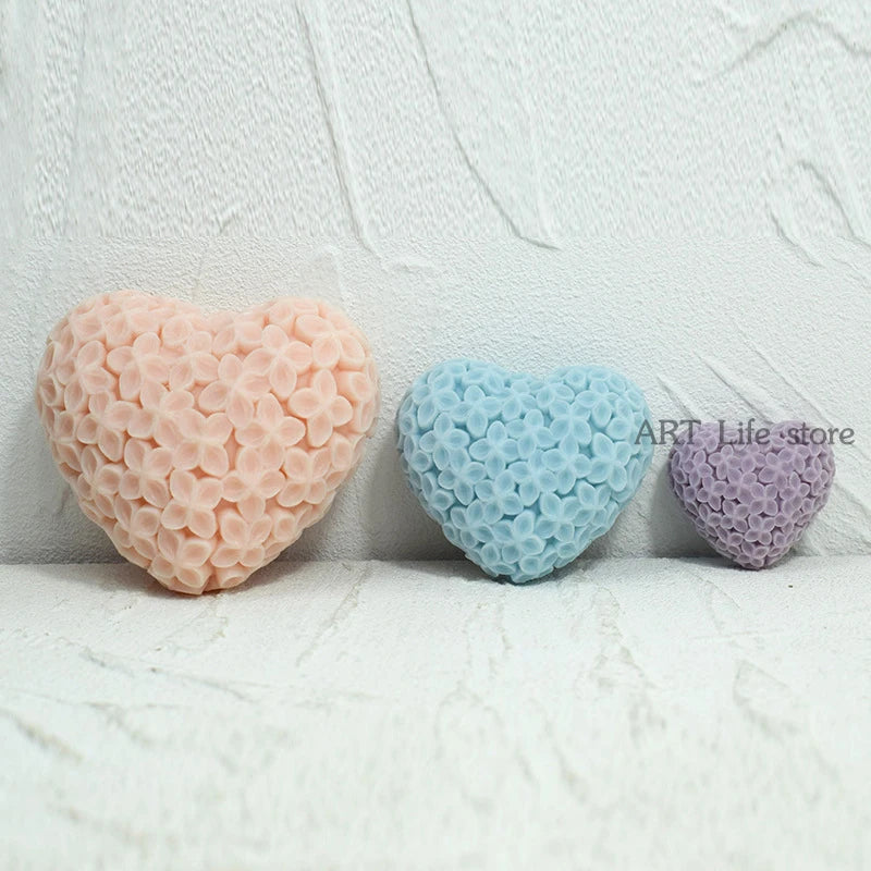 3D Love Flowers Silicone Mold – Candle Soap Resin Craft