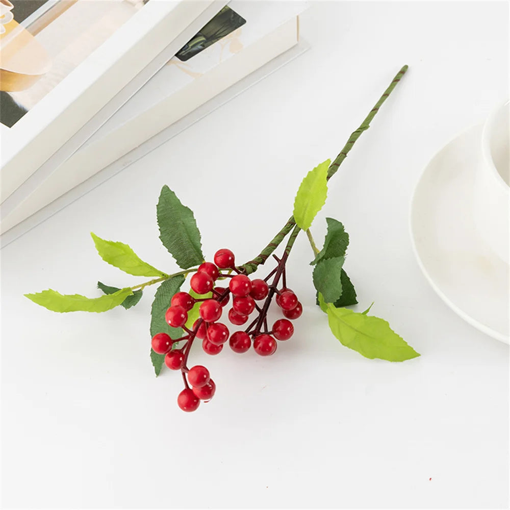 Red Artificial Berry Picks for Christmas Tree & Holiday Décor