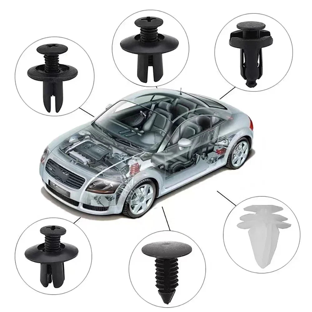 100/50PCS Auto Fastener Clips Kit – Car Trim & Bumper Pins