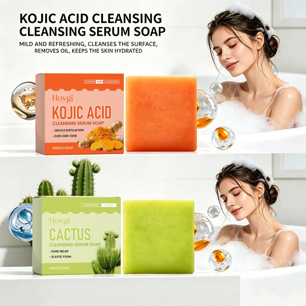 Kojic Acid & Cactus Brightening Soap – Even Skin Tone Cleanser