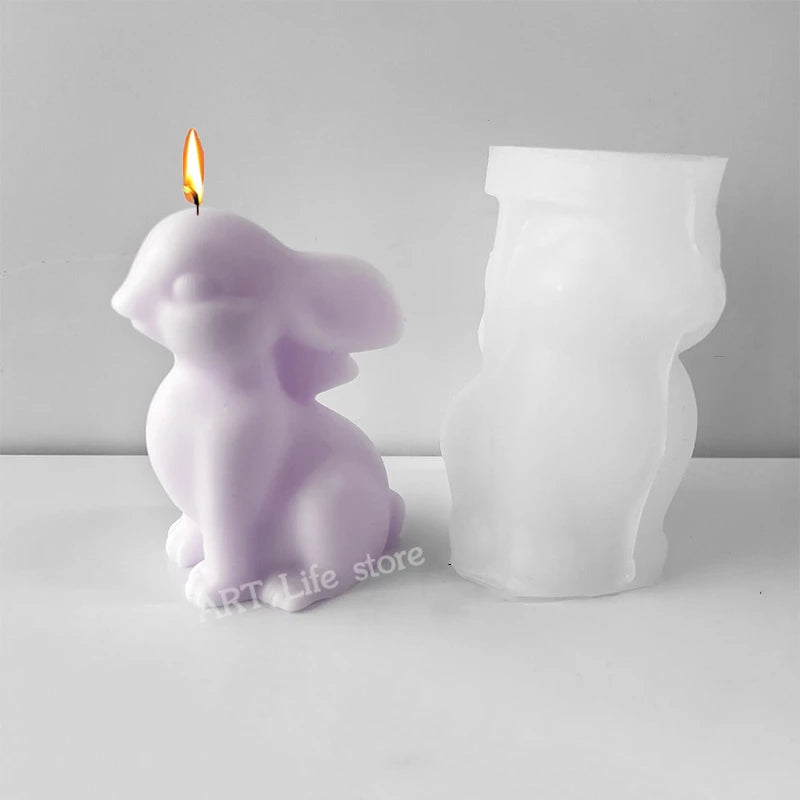 3D Smile Rabbit Silicone Mold – Candle Soap Resin DIY Craft