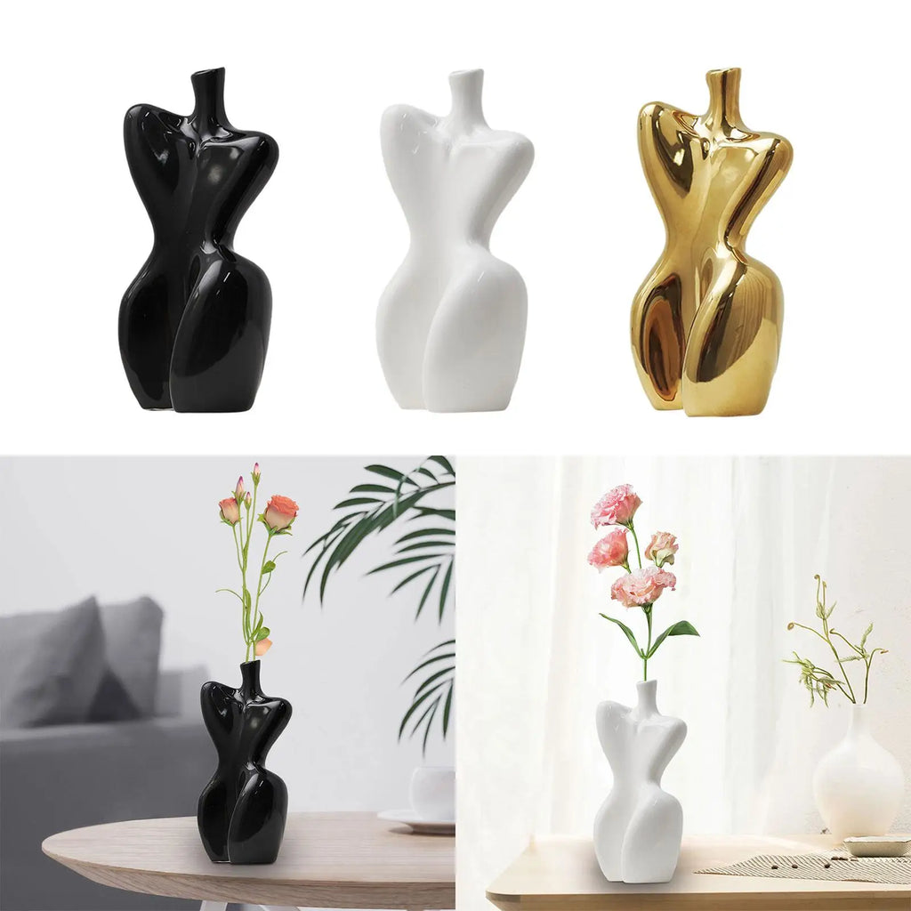 Kesoto Ceramic Body Vase – Abstract Female Form Flower Pot