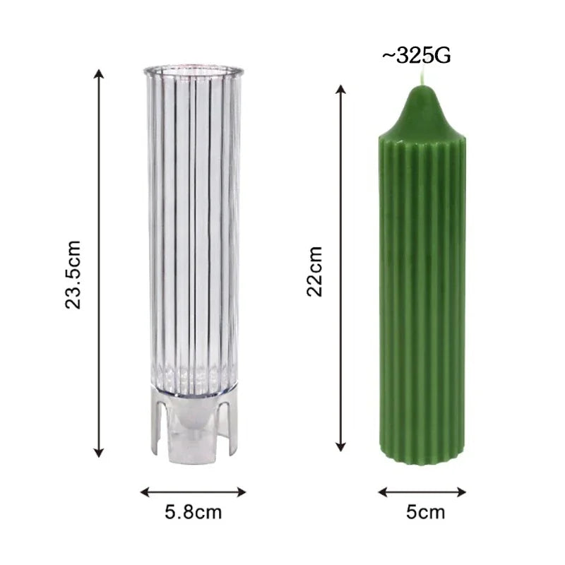 Vertical Stripe Acrylic Candle Mold | DIY Long Pole Pillar Mold