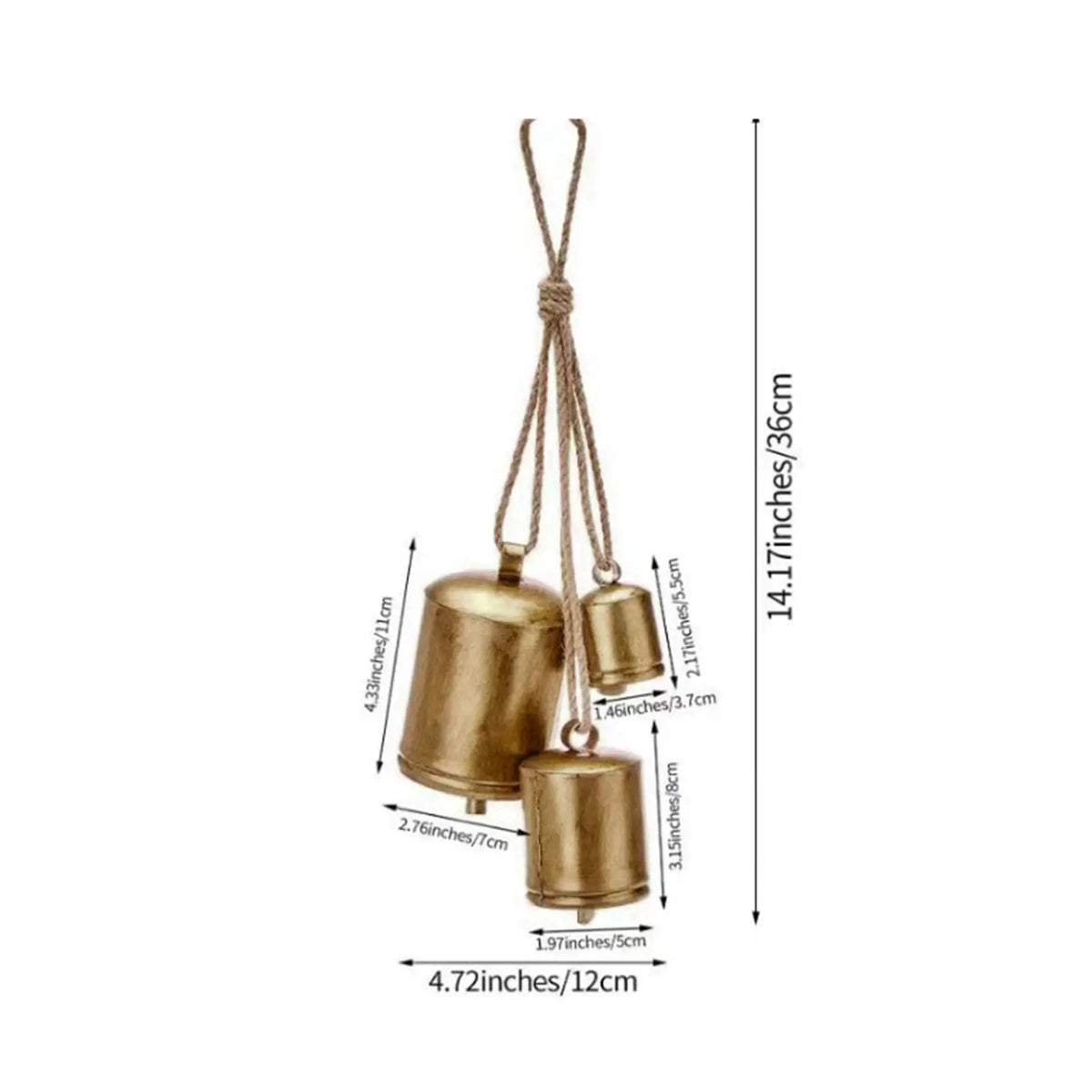 Rustic Metal Cow Bells Vintage Farmhouse Hanging Decoration