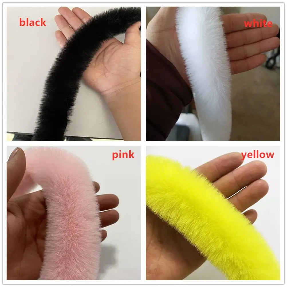 Faux Rabbit Fur Ribbon Trim 5cm×100cm – Fluffy Furry Tape