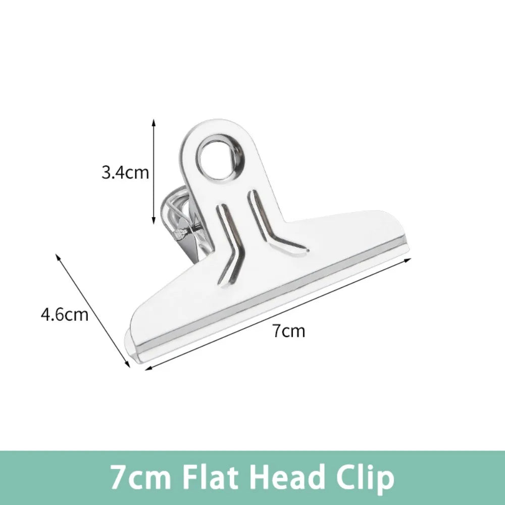 Stainless Steel Metal Binder Clips – Multi-Size Round/Flat/Mountain