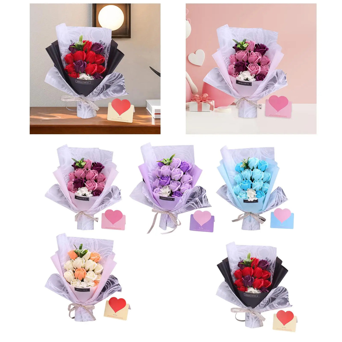 Rose Soap Flower Gift Bouquet – Artificial Floral Decor