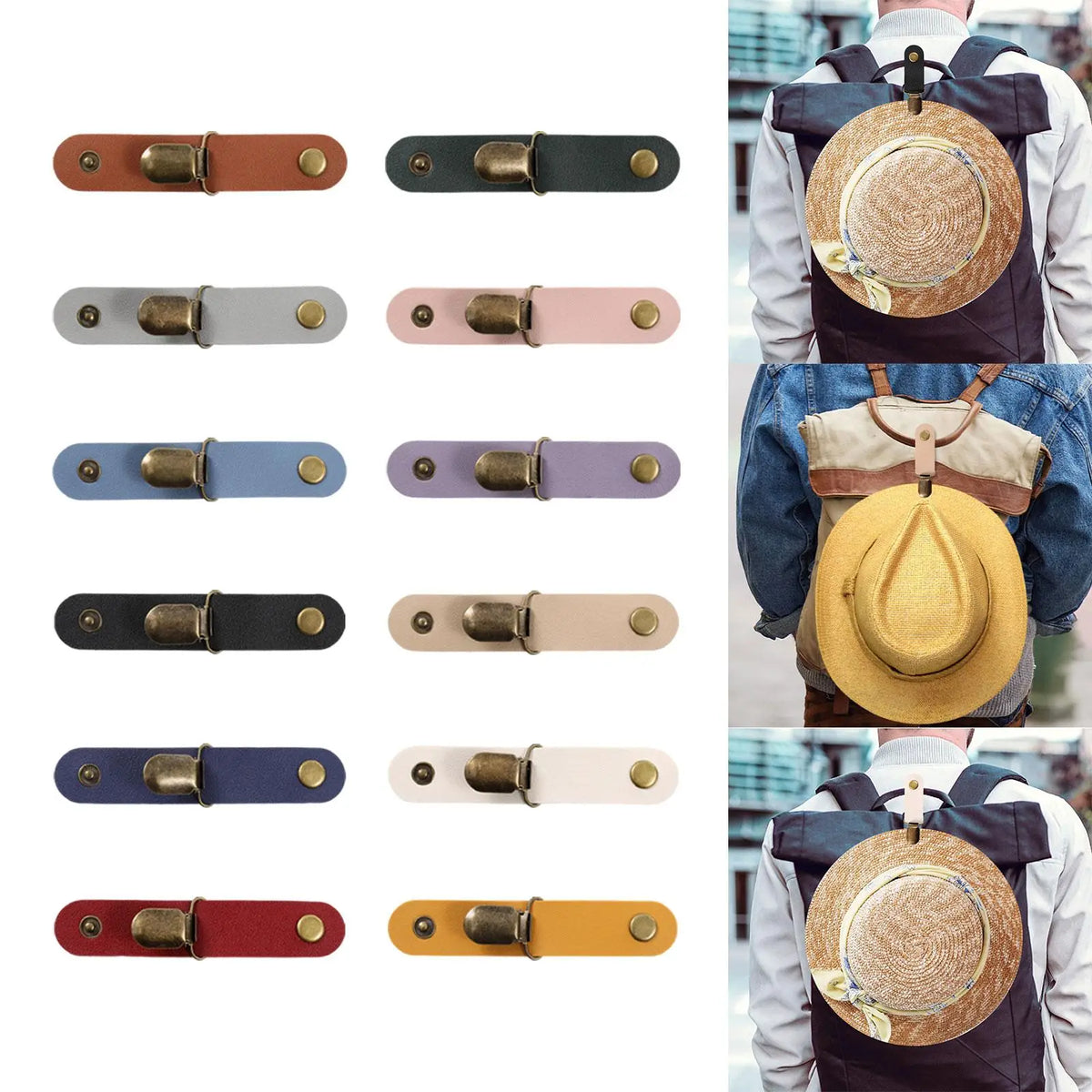 Duckbill Hat Clip for Travel – PU Leather Hat Keeper Clip