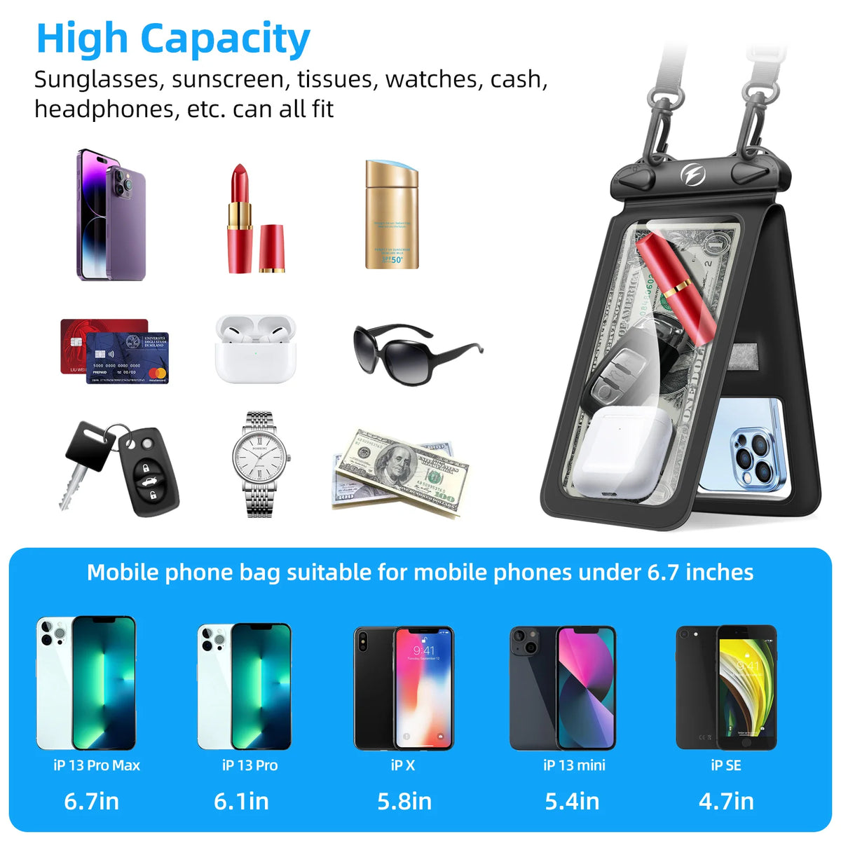 FONKEN Waterproof PVC Phone Pouch | Diving & Outdoor Bag