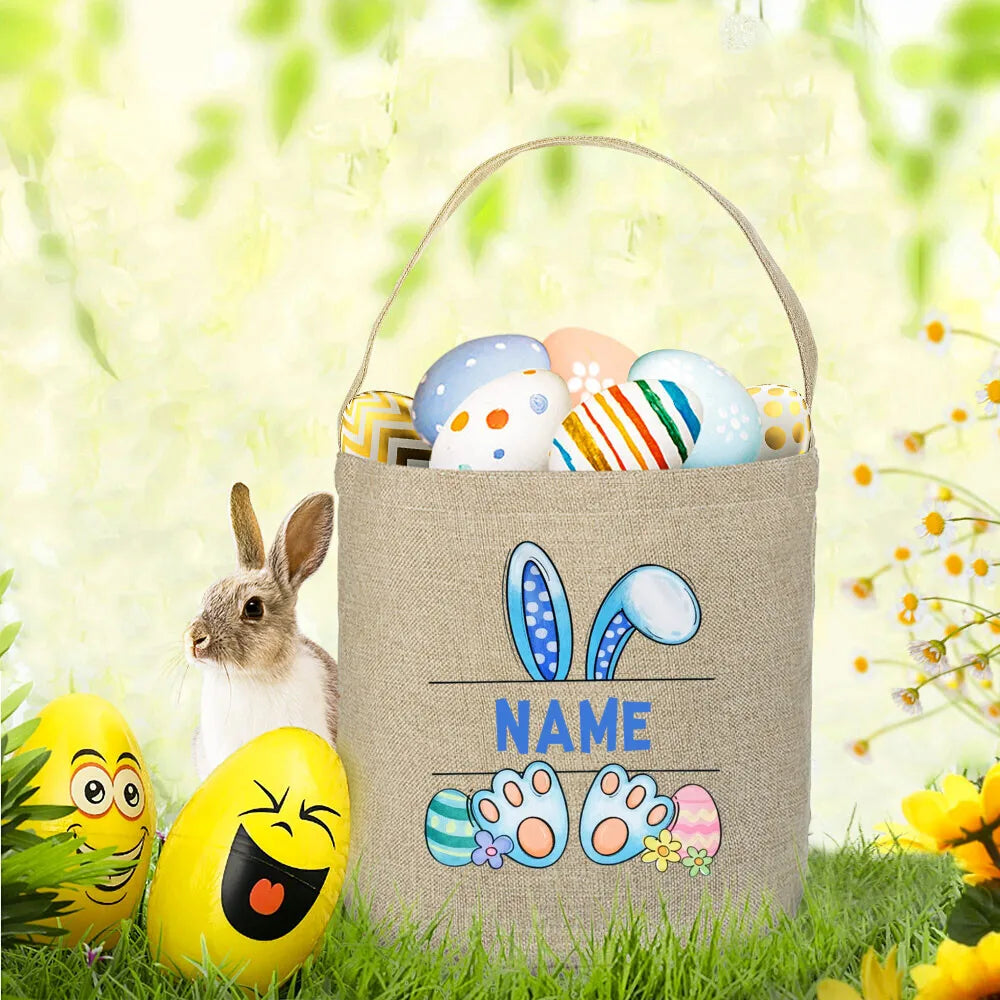 Personalized Easter Bunny Basket Bag – Kids Monogram Tote