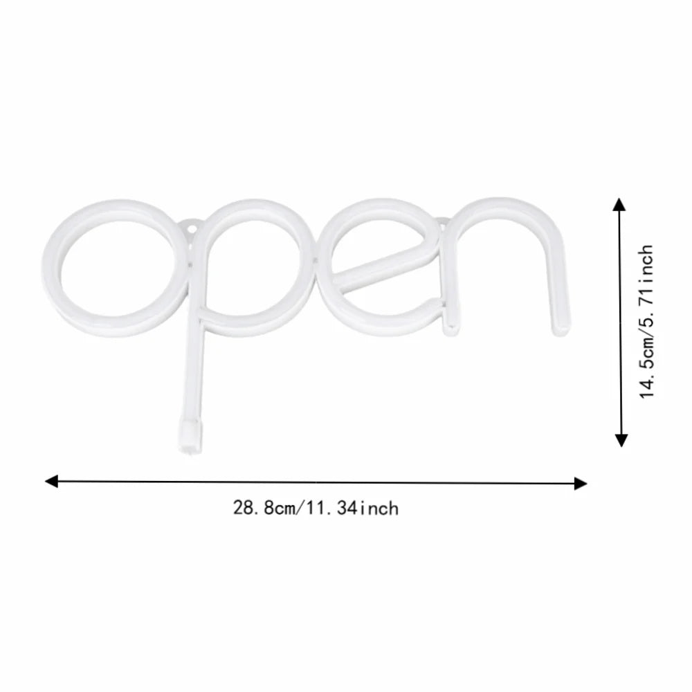 RGB LED Neon Open Sign – USB & Battery Powered Wall Mount