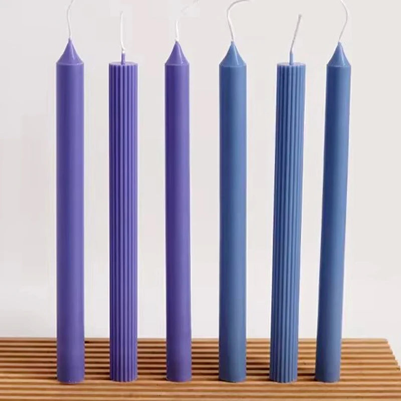 Vertical Stripe Pillar Candle Mould – DIY Plastic Mold Kit