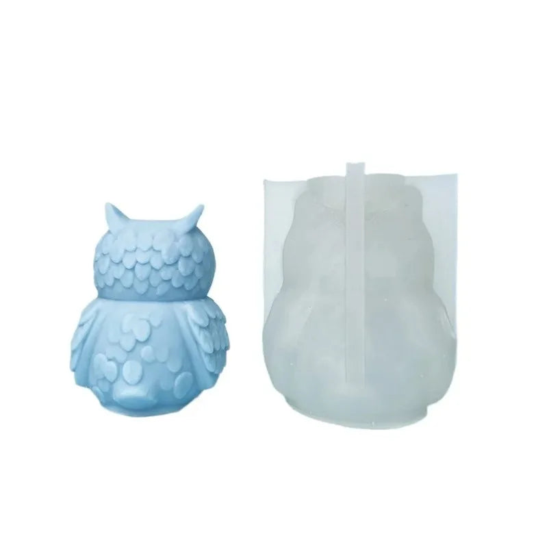 3D Owl Silicone Mold – Candle, Soap, Resin & Baking DIY