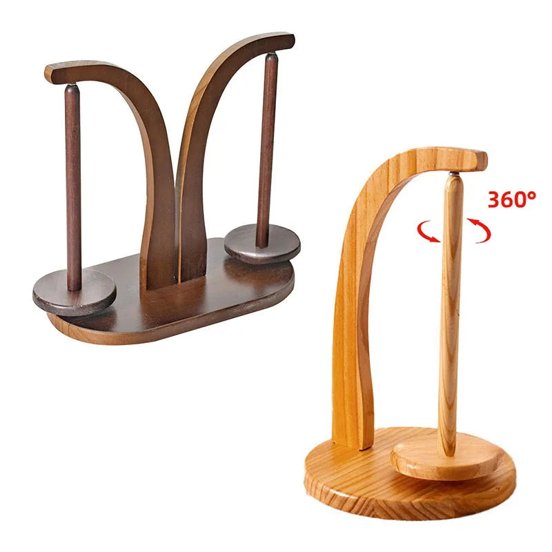 Wooden Yarn Stand – Magnetic Rotation Spool & Wool Ball Holder