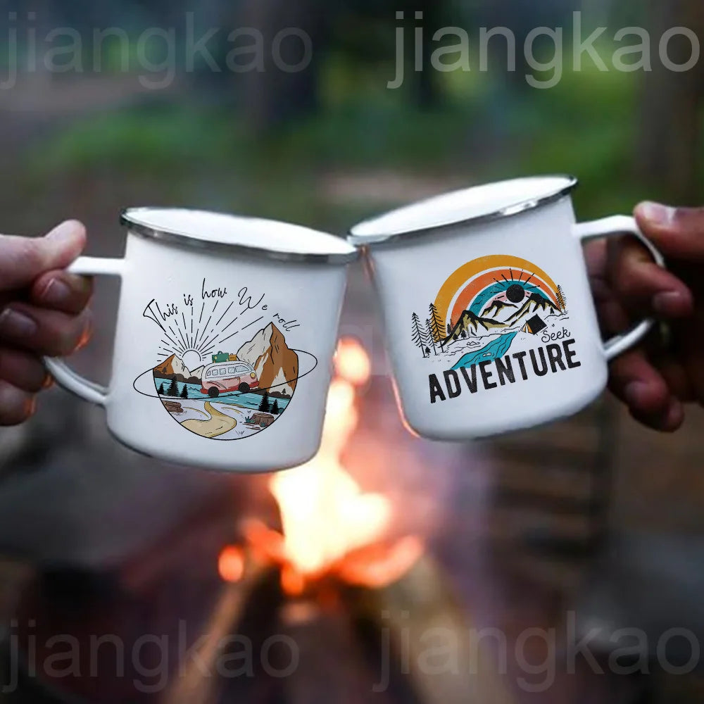 "This Is How We Roll" Camping Enamel Mug | Camper Gift