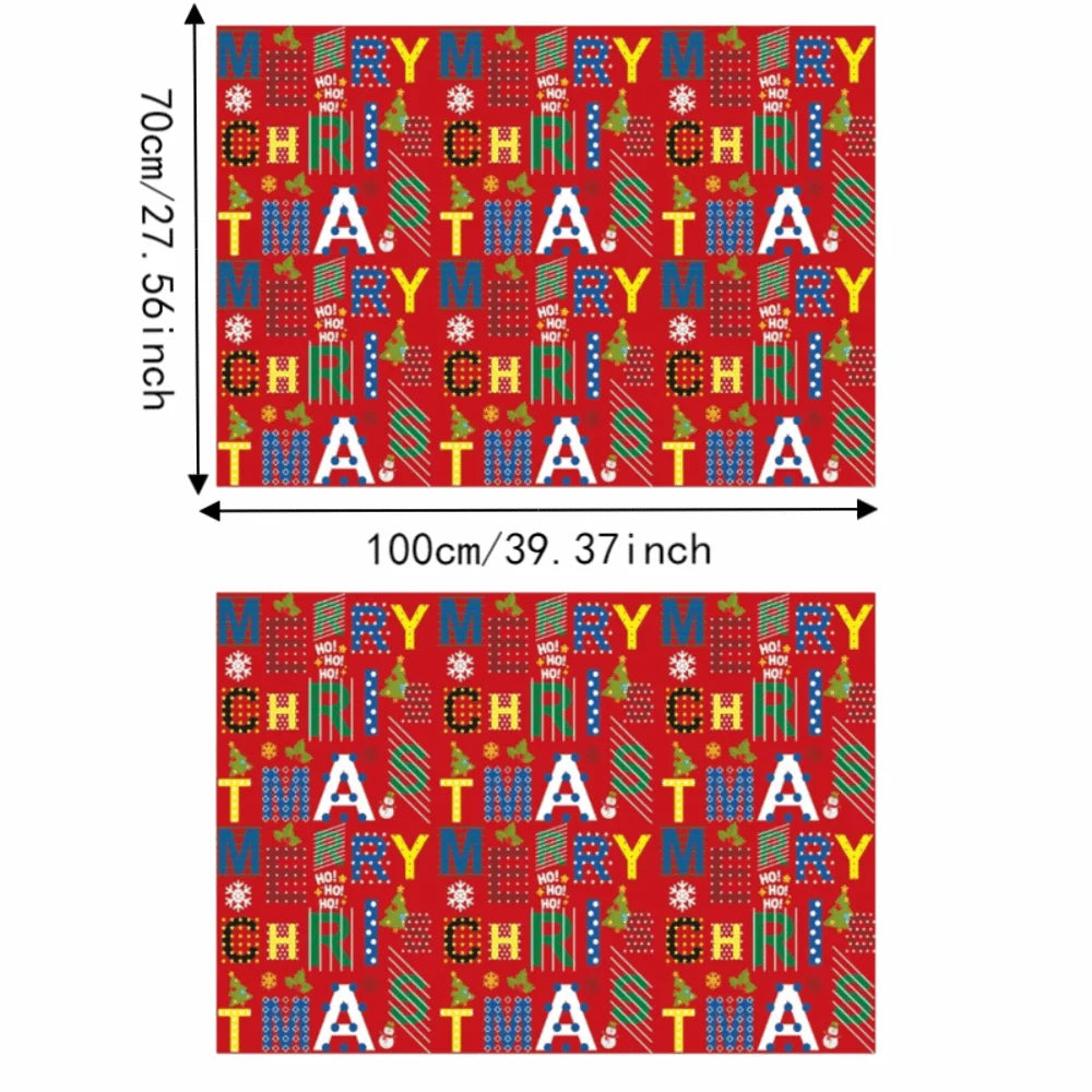2-Pack Large Christmas Wrapping Paper Sheets – Santa & Tree