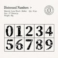 Vintage Broken Style Wooden Rubber Stamp Set – Letters & Numbers