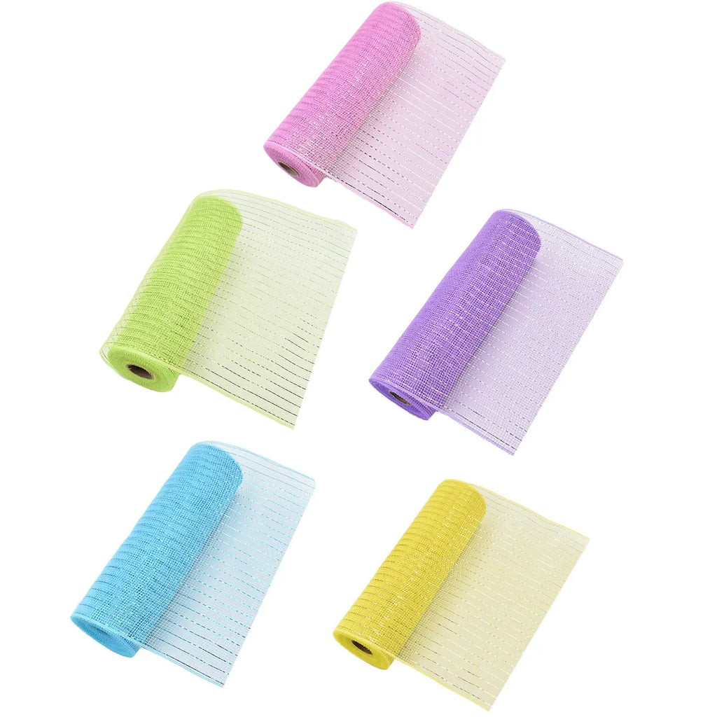 Pastel Foil Mesh Ribbon 10 Yards – Easter Wreath & DIY Decor