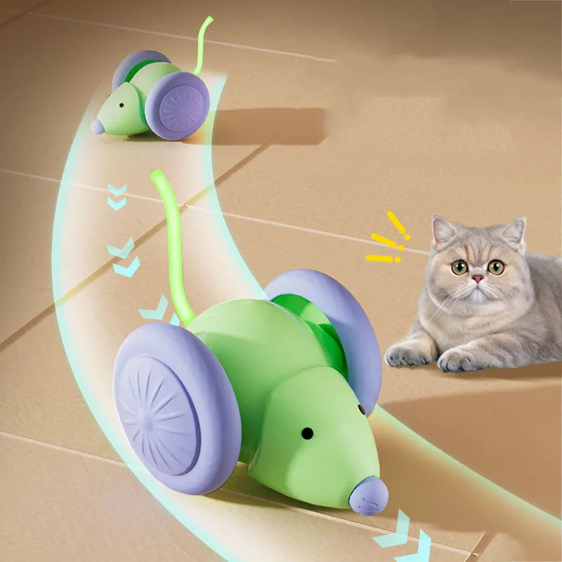 Electric Mouse Car Interactive Cat Toy – Auto Obstacle Avoidance