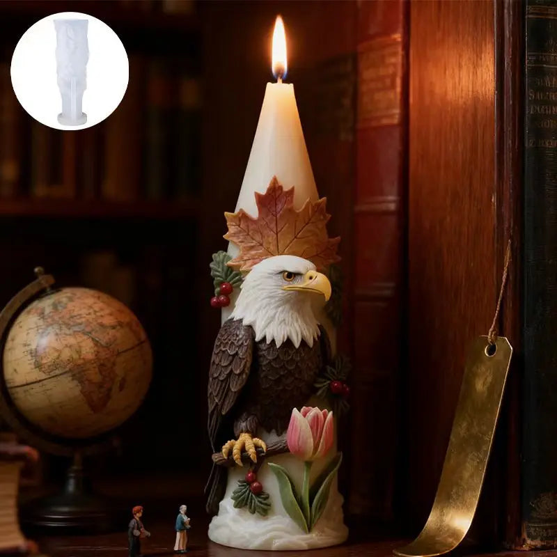 Bald Eagle & Autumn Leaf Silicone Mold – DIY Candle & Soap