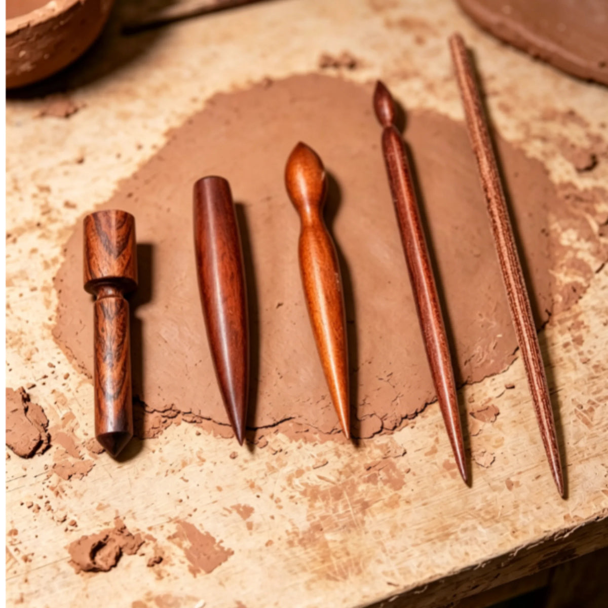 Wooden Pottery Clay Shaping & Carving Tool | Hardwood