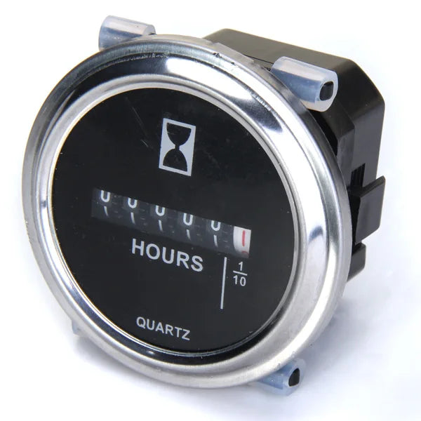 6V–80V Round Quartz Hour Meter | Industrial Panel Timer