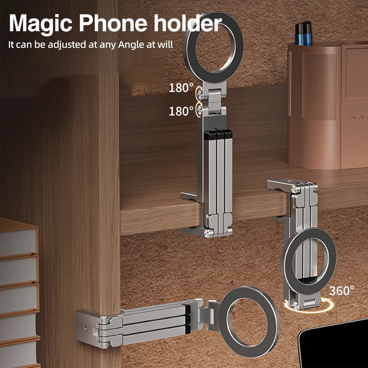 Foldable Magnetic Phone Tripod 360° Rotating MagSafe Stand