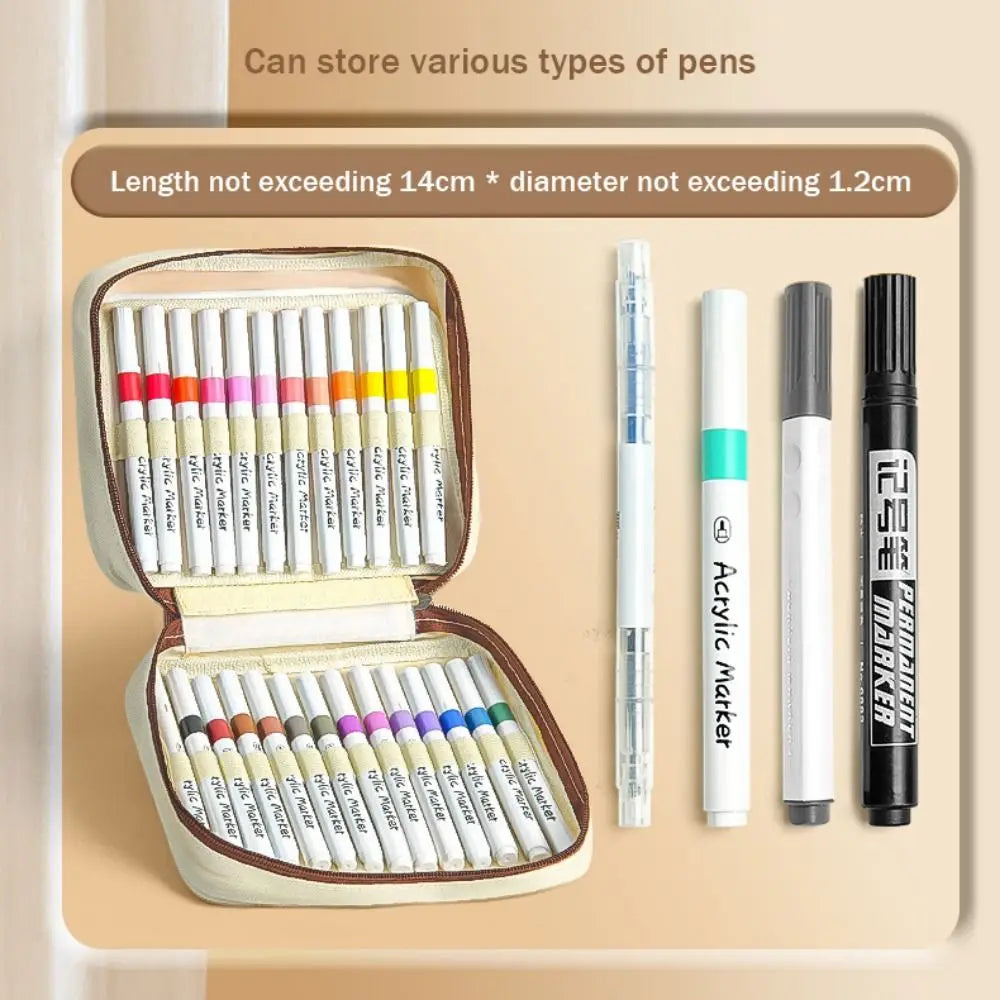 Marker Pen Storage Bag 24–120 Slots | Large Capacity Pencil Case
