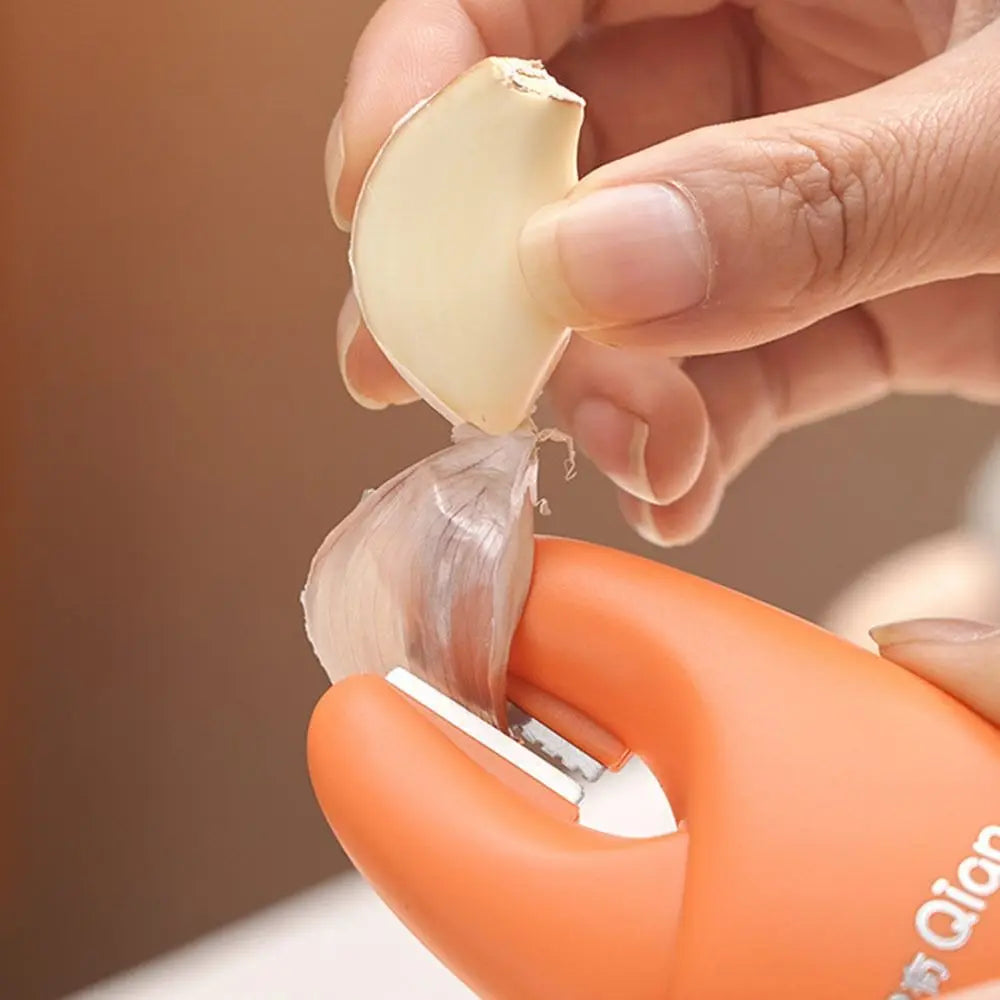 Multi-Functional Garlic Peeler with Scraper & Clips