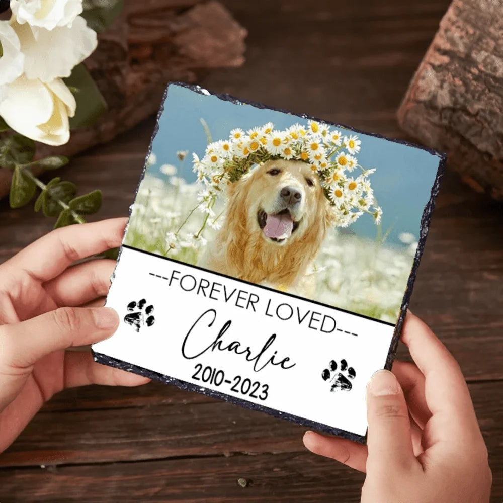 Personalized Pet Memorial Garden Stone with Custom Photo