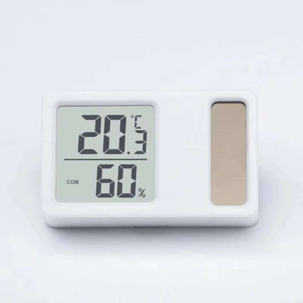 Solar Powered Digital Thermometer Hygrometer | Mini Indoor Gauge