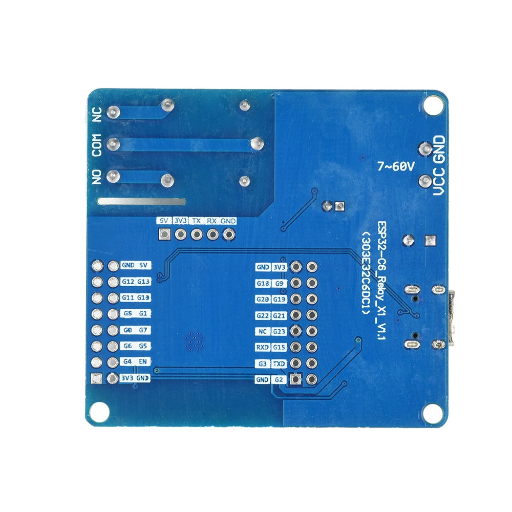 ESP32-C6 Wi-Fi 6 Bluetooth Relay Dev Board | Type-C DC 7-60V