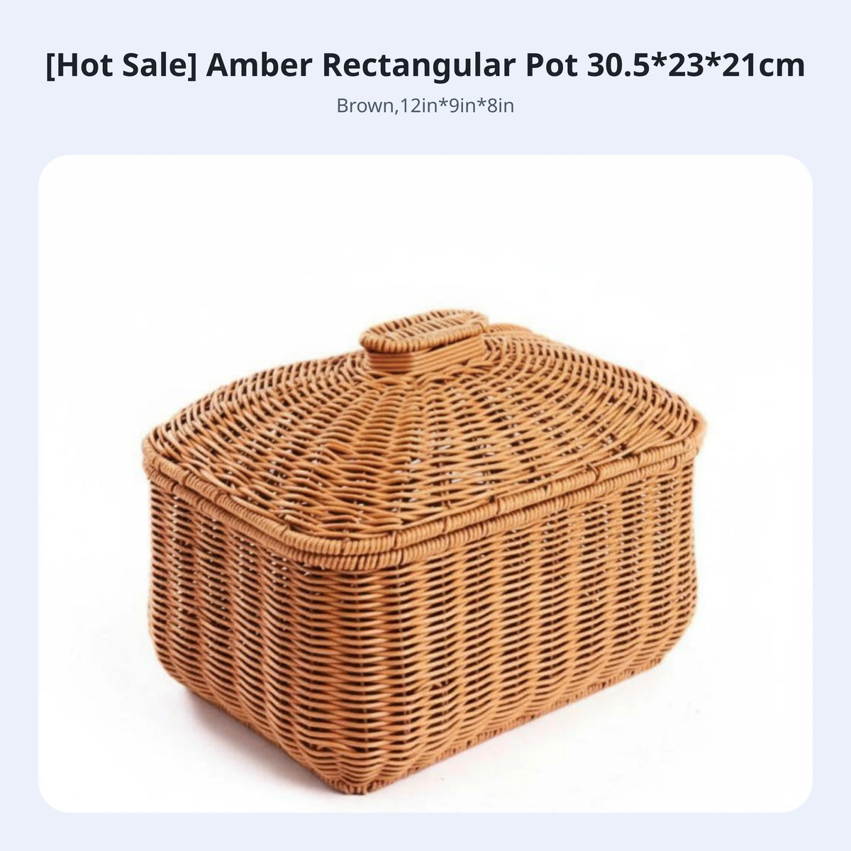 Round Rattan-Style Woven Basket with Lid | Aesthetic Storage Box