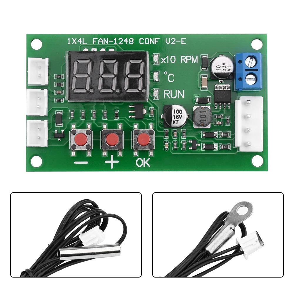 4-Wire PWM Fan Temperature Speed Controller DC 12–48V