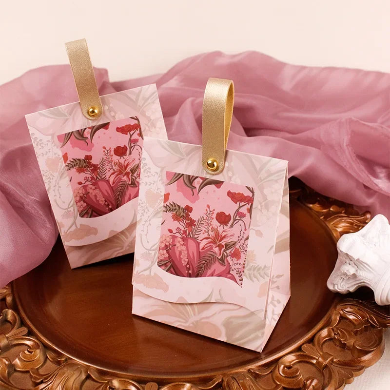 Floral Birds Forest Wedding Candy Gift Box | DIY Kraft Paper
