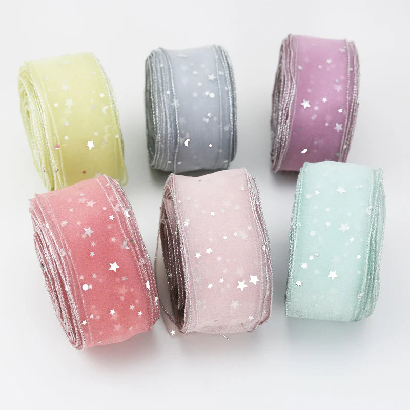 Stars Organza Ribbon 5 Yards 2" Wide | Hair Bows & Crafts