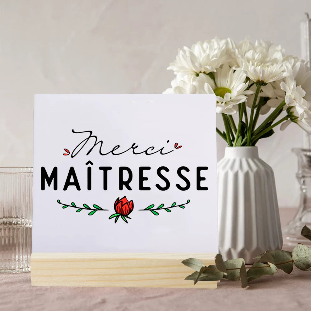 Merci Maîtresse Ceramic Plaque Sign – Teacher Thank You Gift
